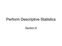 Perform Descriptive Statistics - SSRIC
