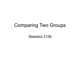 Comparing Two Groups