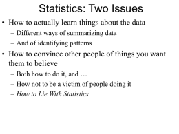 Statistics: Two Issues - David D. Friedman's Home Page