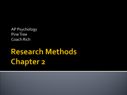 Research Methods Chapter 2 - Pine Tree Independent School