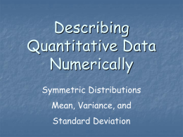 Describing Quantitative Data Numerically