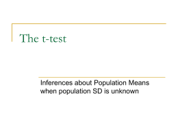 The t-test - University of South Florida