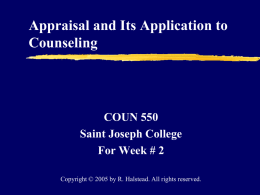 Research Week 1 - University of Saint Joseph