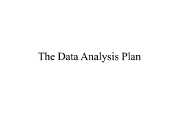 The Data Analysis Plan - Web Hosting at UMass Amherst
