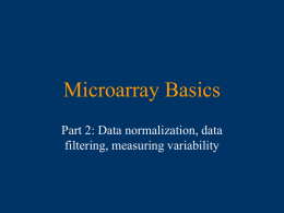 Microarray Basics: Part 2 - Department of Pathology and