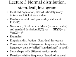 Lecture 3 Normal distribution, stem