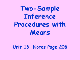Two-Sample Inference Procedures14