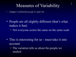 Measures of variability