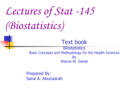 Introduction to Biostatistics Some Basic Concepts - Home