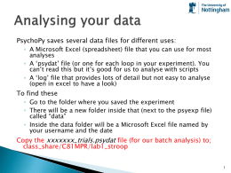 Analysing your data