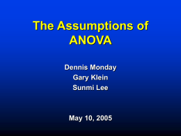 The Assumptions of ANOVA - ROHAN Academic Computing