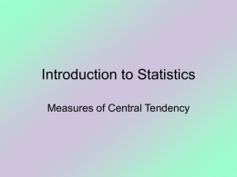 Introduction to Statistics