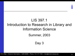Day 3 Slides - School of Information