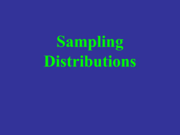 Sampling Distributions Means