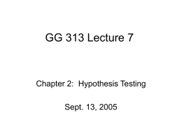 GG 313 Lecture 7