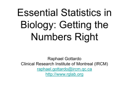 Essential Statistics in Biology: Getting the Numbers Right