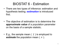 BIOSTAT 6 - Estimation