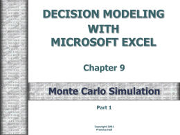 DECISION MODELING WITH MICROSOFT EXCEL Chapter 9