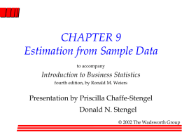 CHAPTER 8 Estimation from Sample Data