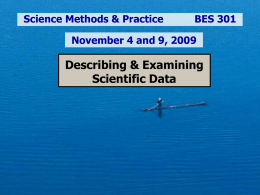 Science Methods & Practice BES 301