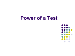 Power of a Test