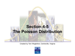 Difference from a Binomial Distribution The Poisson