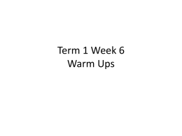 Warm Ups Term 1 Week 6 9/14-9/18