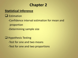 Chapter 2 - Confidence Interval / Estimation