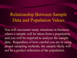 Relationship Between Sample Data and Population Values