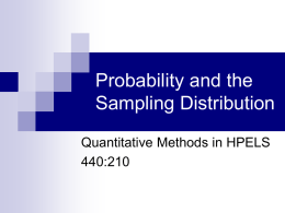 Probability and the Sampling Distribution