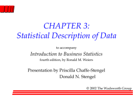 CHAPTER 3: Statistical Description of Data