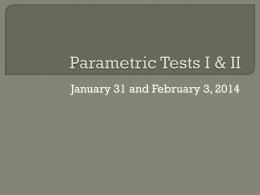 Parametric Tests I