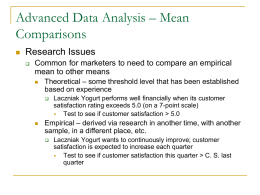 Advanced Data Analysis I