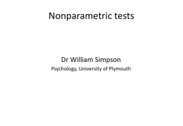 Non-Parametric Statisitics William Simpson 25th April 2014