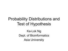 TestOfHypothesis - Asia University, Taiwan