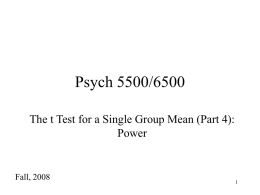 t Test for a Single Group Mean (Part 4), Power