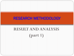 Results and analysis 1