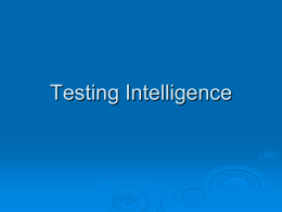 Testing Intelligence