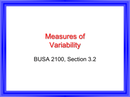 Measures of Variability - Valdosta State University
