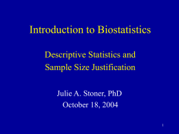 Descriptive Statistics and