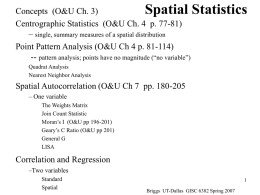 Spatial Statistics - The University of Texas at Dallas