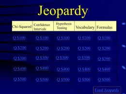Chapter 10 Jeopardy Review Game