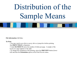 Distribution of the Sample Means