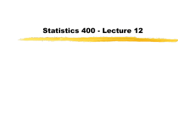 Lecture 12 - Statistics