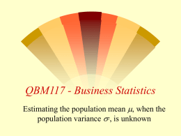 QBM117 - Business Statistics