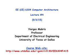 Lecture #4 - The University of Texas at Dallas