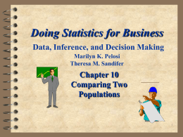 Doing Statistics for Business
