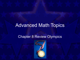Chapter 8 Review Olympics
