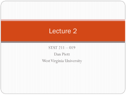 Lecture 2 - West Virginia University