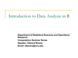 Introduction to Data Analysis in R powerpoint